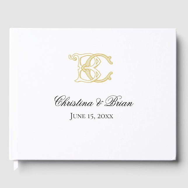 Guest Book BC Monogram or CB Monogram (Front)