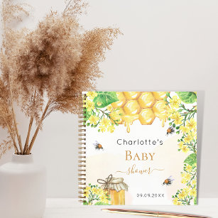 Guest book bees honey yellow florals baby shower