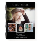 Guest book birthday black white photo collage