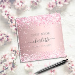 Guest book birthday blush pink glitter name<br><div class="desc">A guestbook for a feminine and glamorous 21st (or any age) birthday party.  A stylish blush pink faux metallic looking background with faux glitter dust. Add your name,  age 21/text.</div>