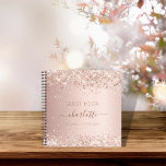 Guest book birthday rose gold glitter name<br><div class="desc">A guestbook for a feminine and glamorous 21st (or any age) birthday party.  A stylish rose gold gradient background with faux glitter. Add your name,  age 21/text.</div>