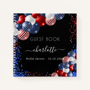 Guest book bridal shower patriotic 4th july