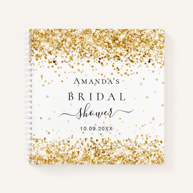 Guest book bridal shower white gold (Front)