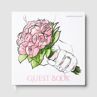Guest Book - Bride's Hand with Ring and Peony