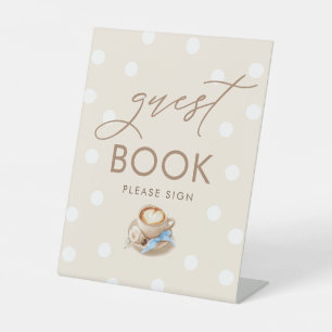 Guest Book Coffee Boy Baby Shower Table Sign