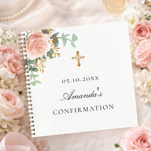 Guest book confirmation blush pink floral 
