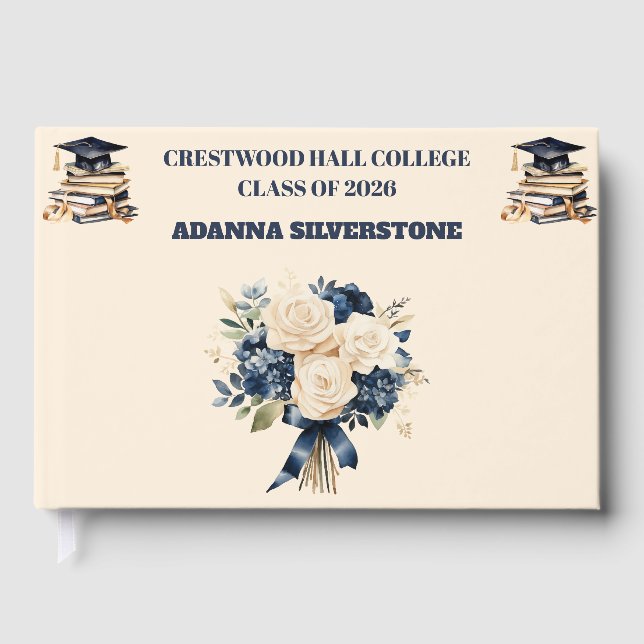 Guest Book-Custom Name & Year Keepsake Book (Front)