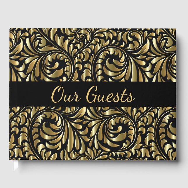 Guest Book - Drama in Black and Gold (Front)