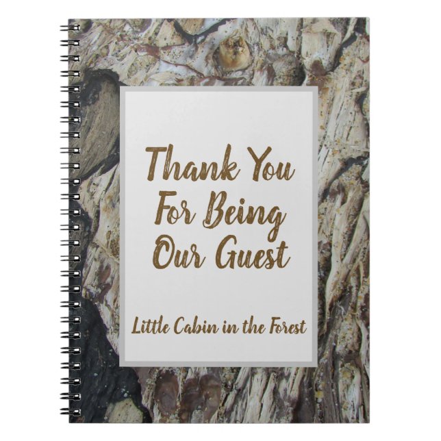 Guest Book Driftwood Grain Photo Rustic Woodgrain (Front)