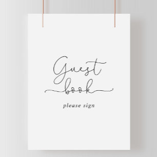 Guest Book Elegant Simple Calligraphy Sign