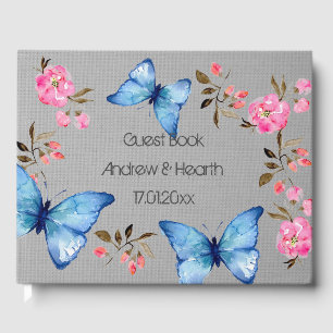 Guest Book - Floral and Butterfly Design