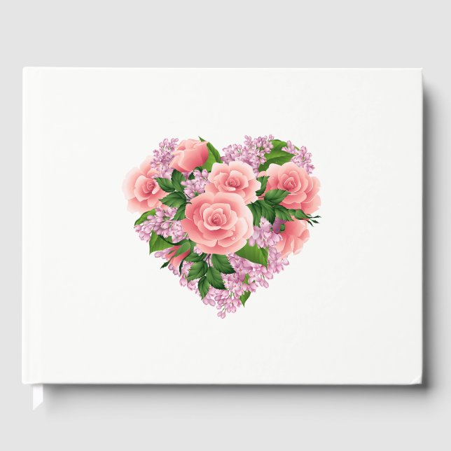Guest Book-Floral Heart Guest Book (Front)
