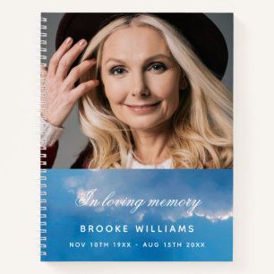 Guest book funeral memorial blue sky photo