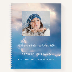 Guest book funeral memorial blue sky photo