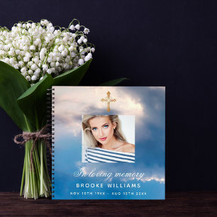 Guest book funeral memorial blue sky photo