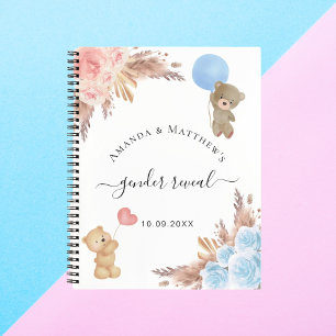 Guest book gender reveal pampas grass baby shower