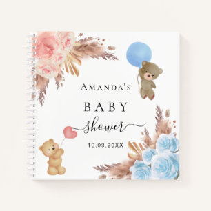 Guest book gender reveal party pampas grass baby