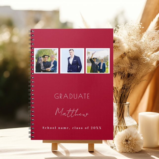 Guest book graduation red white photo name (Creator Uploaded)