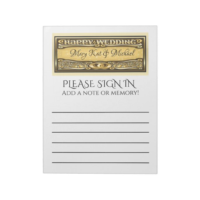 Guest Book Insert Pages Note Pad (Rotated)