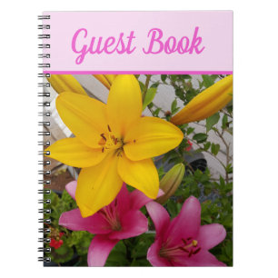 Guest Book Lily Beautiful Pink floral Flower