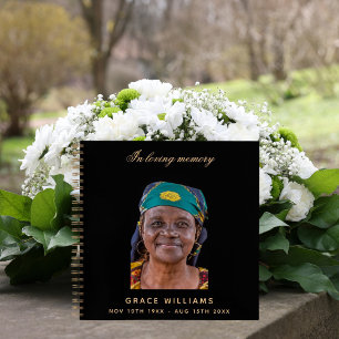 Guest book memorial funeral black arch photo