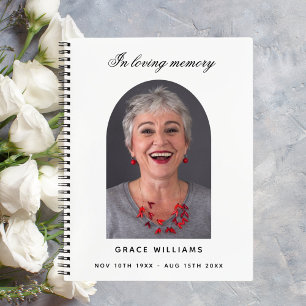 Guest book memorial funeral white arch photo