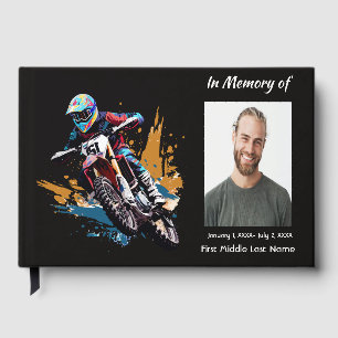 Guest Book Memorial Photo Custom Motorcycle Biker