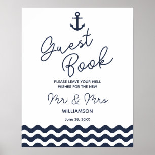 Guest book nautical wedding anchor sign