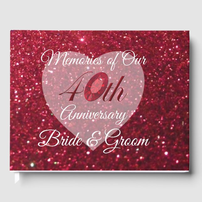 Guest Book - Personalize 40th Anniversary Keepsake (Front)