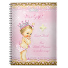 Guest Book Princess Baby Shower Pink Blonde Girl