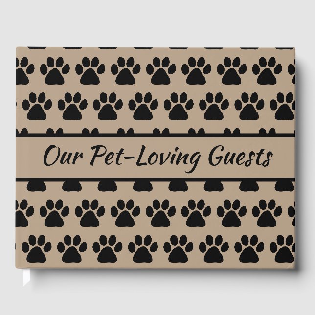 Guest Book - Puppy Paw Prints (Front)