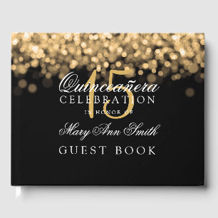 Guest Book Quinceanera Gold Lights