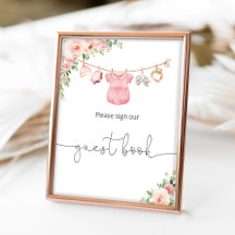 Guest book sign Baby girl clothes decor