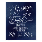 Guest Book sign - Message in a bottle - Navy