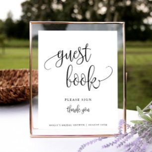 Guest Book Sign, Minimalist Calligraphy Poster