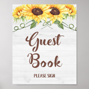 GUEST BOOK Sunflowers Party or Shower Sign