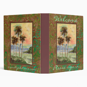 Guest Book- Tropical palms Binder