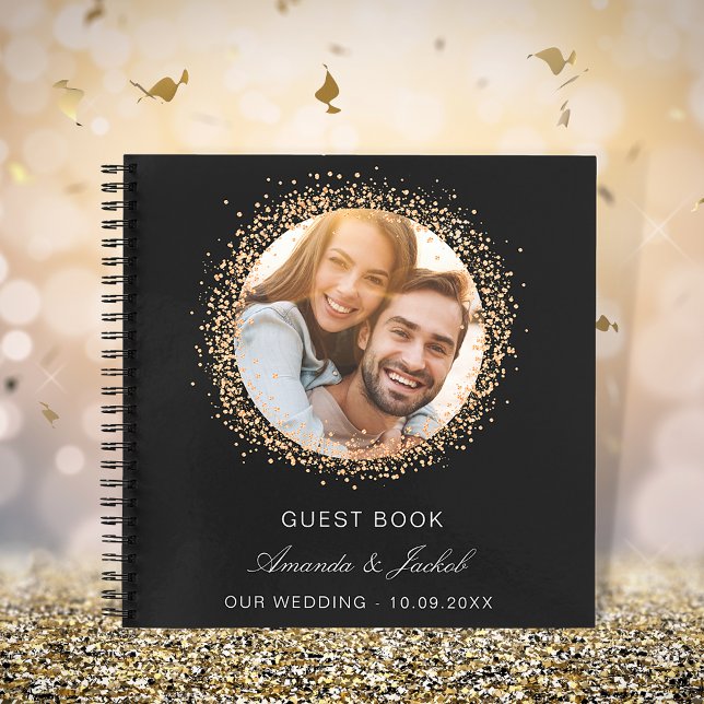 Guest book wedding black rose gold photo (Creator Uploaded)