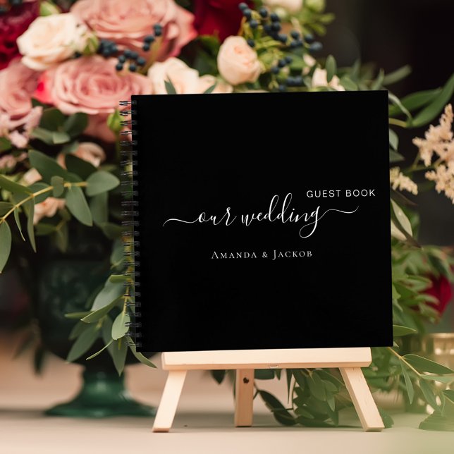 Guest book wedding black white name (Creator Uploaded)