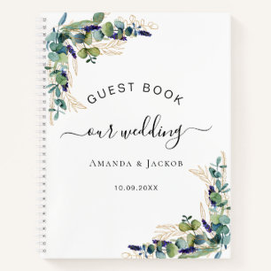 Guest book wedding eucalyptus greenery