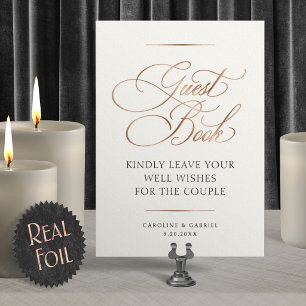 Guest Book Wedding Foil Table Sign