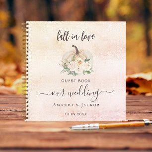 Guest book wedding pumpkin cream flowers fall
