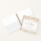 Guest book wedding white gold glitter monogram