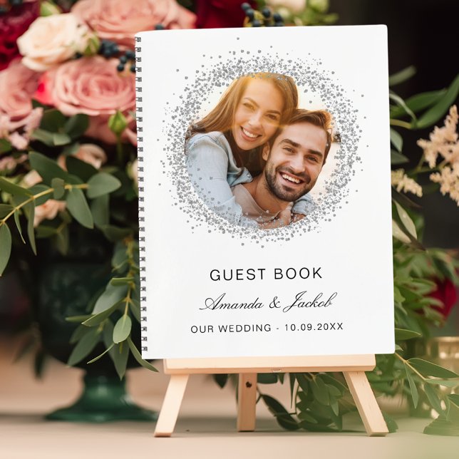 Guest book wedding white silver photo (Creator Uploaded)