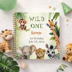 Guest Book Wild One Safari 1st Birthday