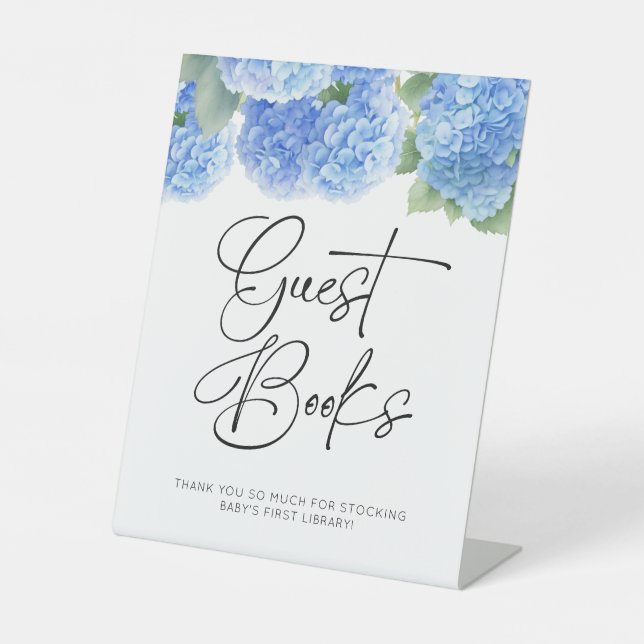 Guest Books Hydrangea It's a Boy Baby Shower Pedestal Sign (Front)
