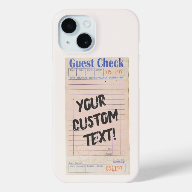 Guest Check Custom Personalized  Case-Mate iPhone Case (Back)