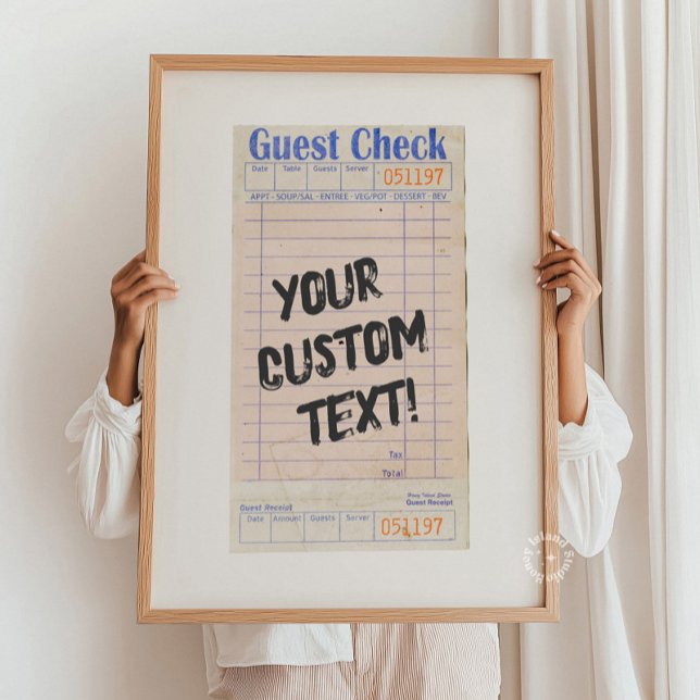Guest Check Custom Personalized  Poster (Guest Check Custom Personalized Poster)