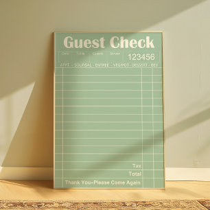Guest Check Kitchen Wall Art Poster tendance
