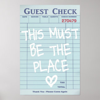 Guest Check Print, Dorm Art Print